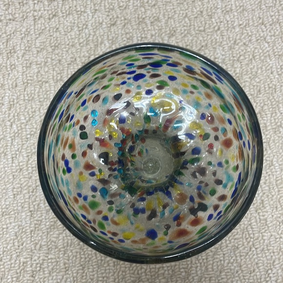 Confetti Recycled Mexican Style Margarita Hand Blown Cocktail Glass - Picture 6 of 7